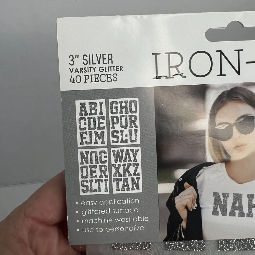 S.E.I. Iron-On Transfer‎ 3” Classic Letters Black Silver Lot Of 3 Packs NEW